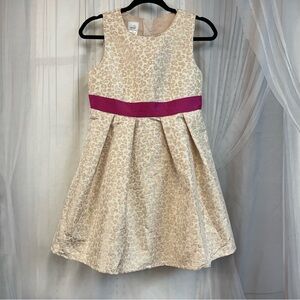 Chic Pale Rose Gold Leopard Print Kids Dress Pink Sparkle Accent